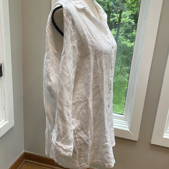 AM Preloved Linen Cold Shoulder Top | made in Italy - Picture 2 of 6